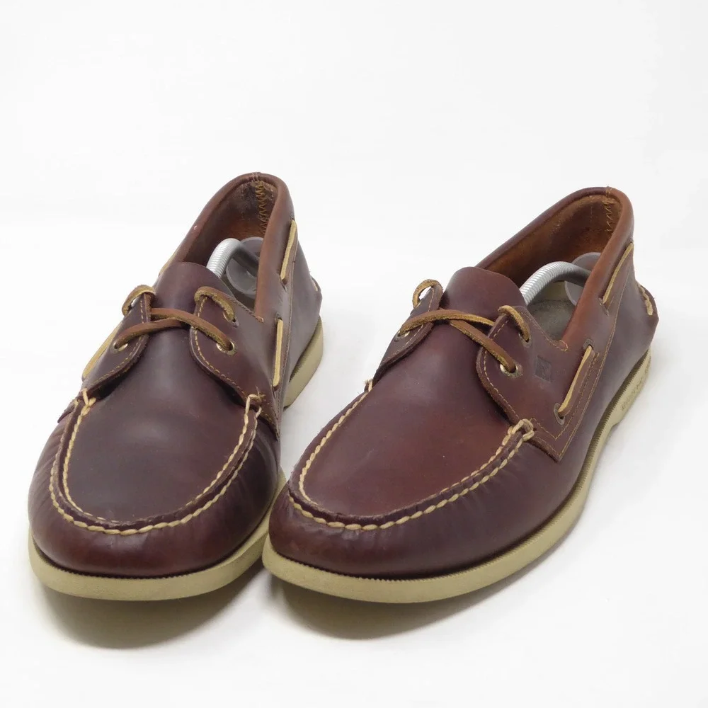 Sperry Mens 2-Eye Authentic Original Boat Shoes Brown Leather STS18309 Size 13M